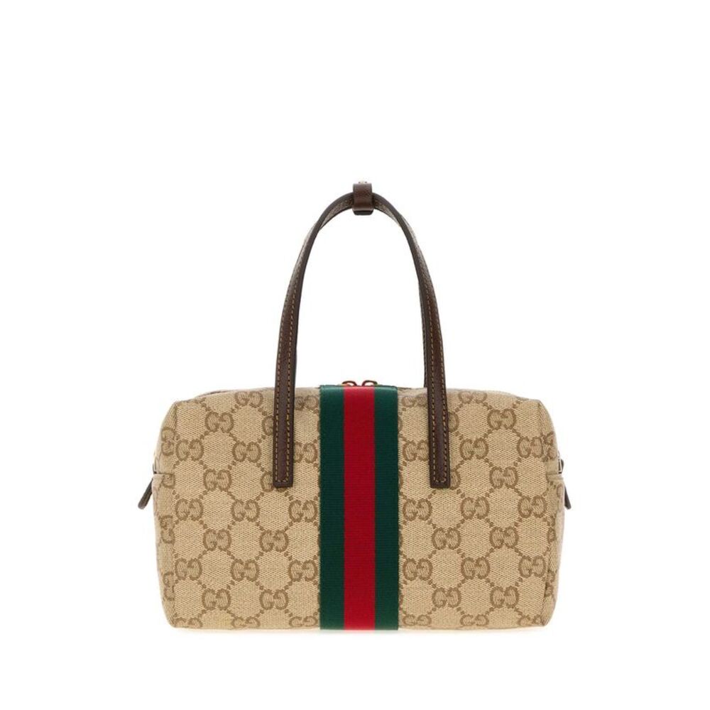 Gucci Women Printed Canvas Boston Handbag